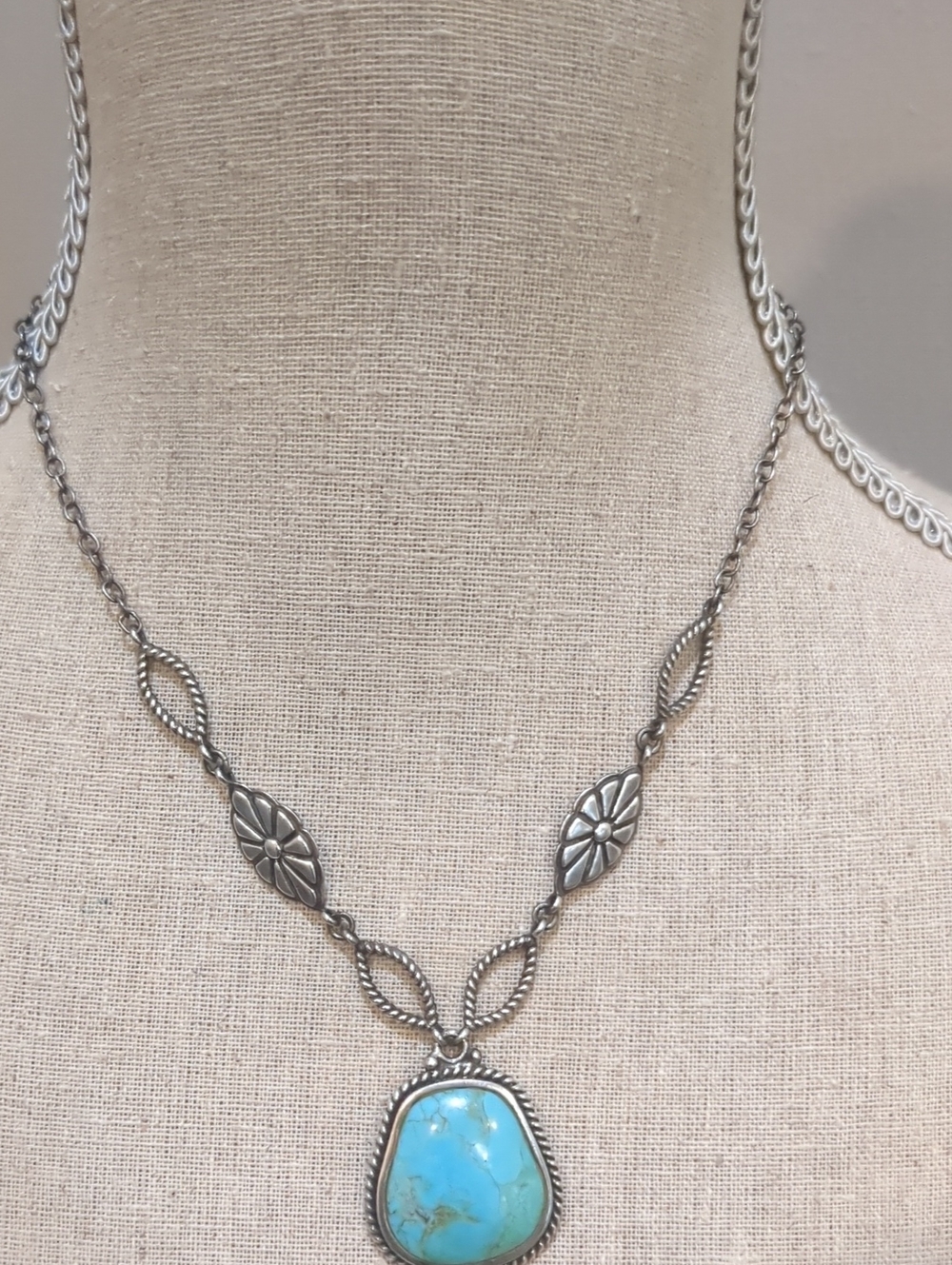Barse Sterling Silver Turquoise Stone Pendant Necklace - Women Jewelry